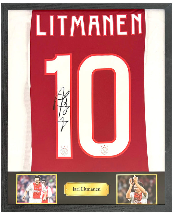 Jari Litmanen - Gesigneerd Ajax thuisshirt 24/25