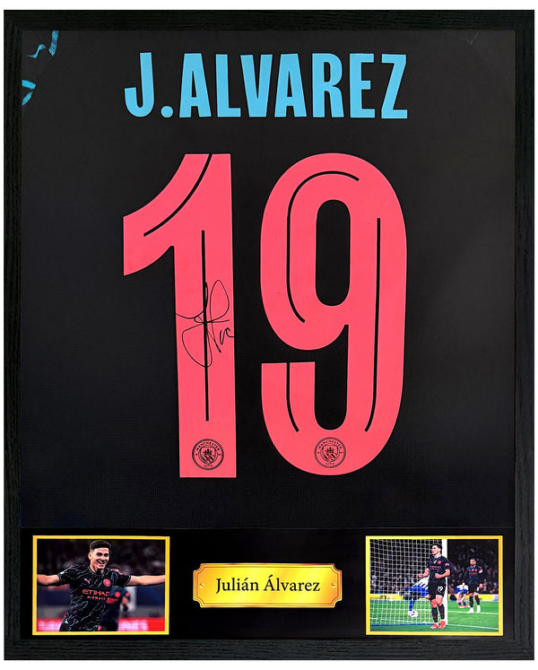 Julián Álvarez - Gesigneerd Manchester City derde shirt 23/24 (Kampioensseizoen)