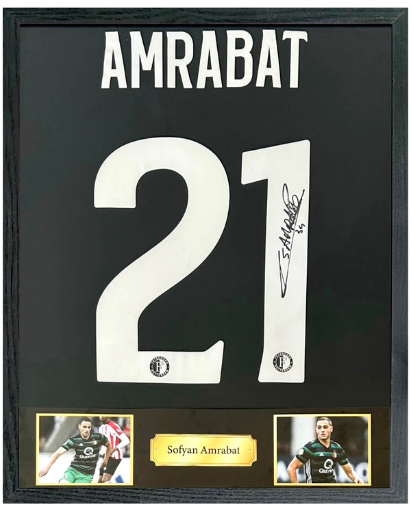 Sofyan Amrabat - Gesigneerd Feyenoord uitshirt 17/18