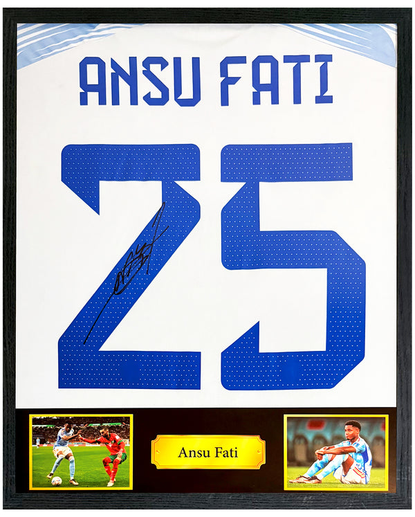 Ansu Fati - Gesigneerd Spanje uitshirt (WK 2022)