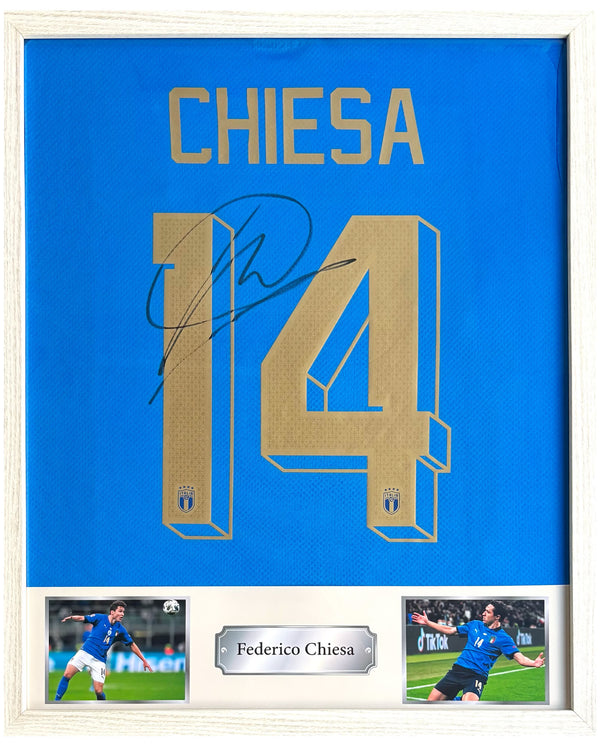 Federico Chiesa - Gesigneerd Italië thuisshirt (WK 2022)