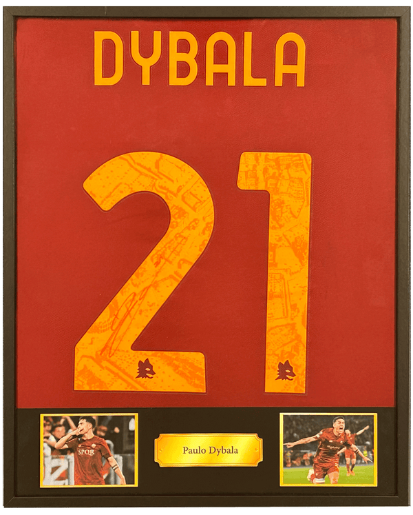 Paulo Dybala + selectie - Gesigneerd AS Roma thuisshirt