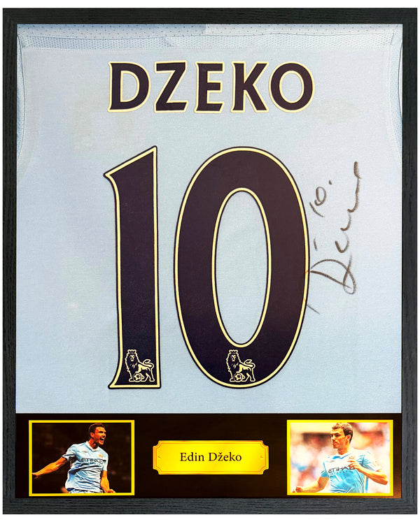 Edin Džeko - Gesigneerd Manchester City thuisshirt 11/12