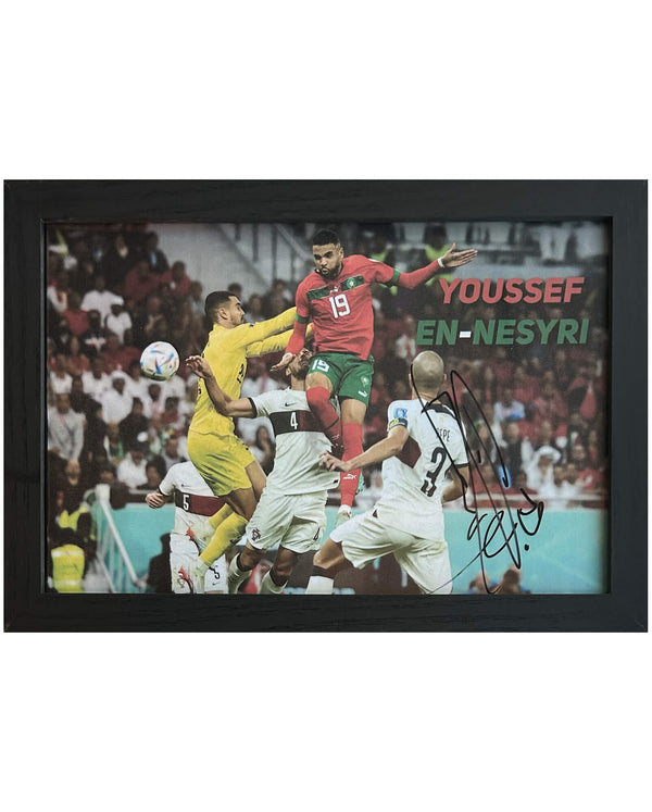 Youssef En-Nesyri - Gesigneerde Marokko foto - 30x21