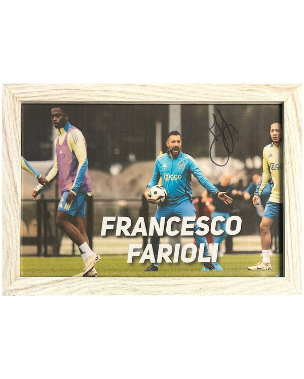 Francesco Farioli - Gesigneerde Ajax foto - 30x21