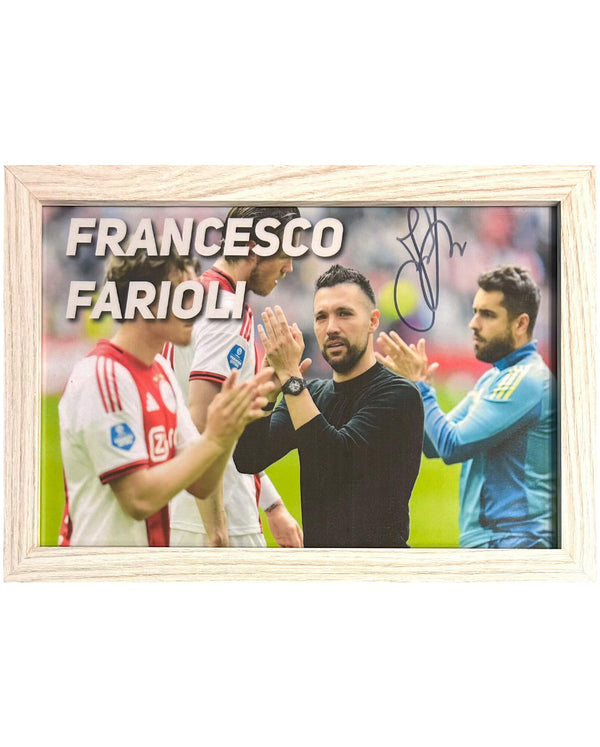 Francesco Farioli - Gesigneerde Ajax foto - 30x21