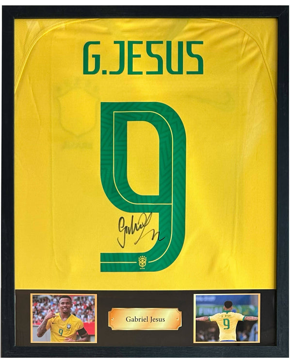 Gabriel Jesus - Signiertes Brasilien-Heimtrikot