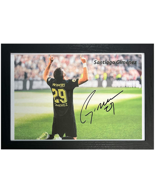 Santiago Giménez - Gesigneerde Feyenoord foto - 30x21