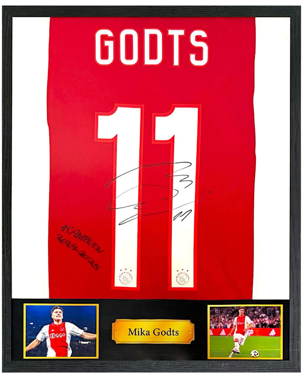 Mika Godts - Gesigneerd Ajax thuisshirt 24/25 "Kampioen 2024-2025"