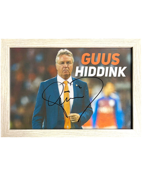 Guus Hiddink - Gesigneerde Nederland foto - 30x21