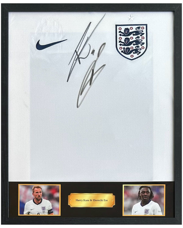 Harry Kane & Eberechi Eze - Signed England home shirt 24/25