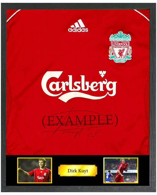 Dirk Kuyt - Gesigneerd Liverpool thuisshirt 10/12 (voorkant)