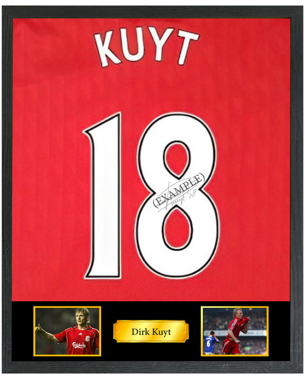 Dirk Kuyt - Gesigneerd Liverpool thuisshirt 10/12