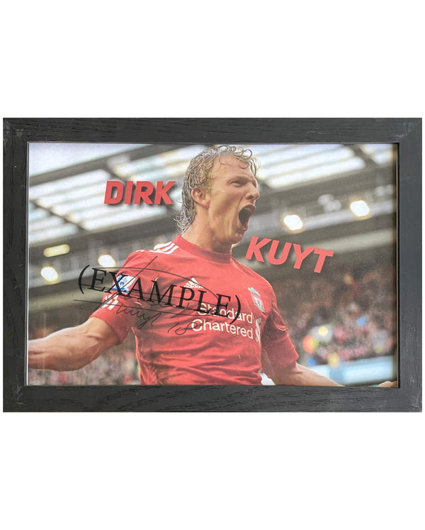 Dirk Kuyt - Gesigneerde Liverpool foto - 30x21