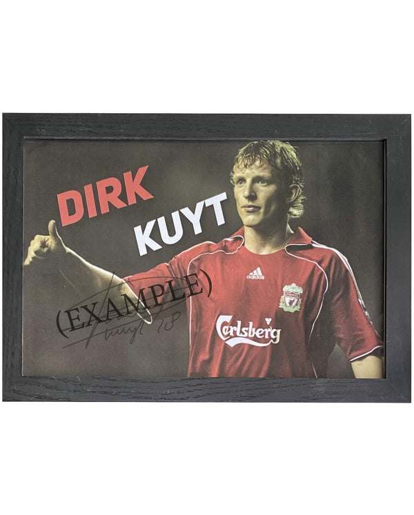 Dirk Kuyt - Gesigneerde Liverpool foto - 30x21