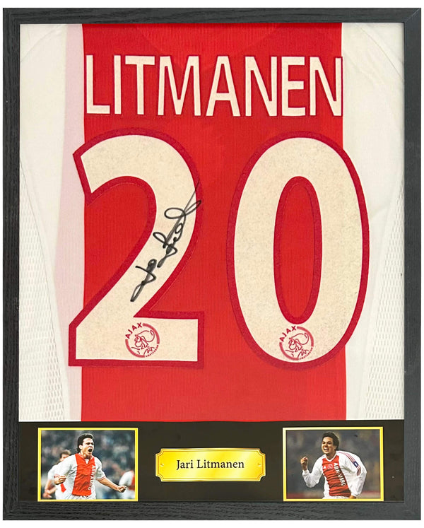 Jari Litmanen - Gesigneerd Ajax thuisshirt