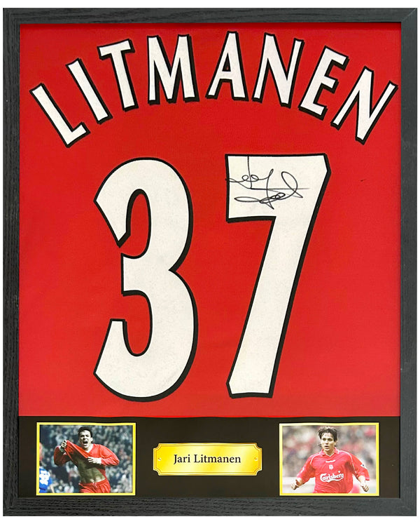 Jari Litmanen - Gesigneerd Liverpool thuisshirt