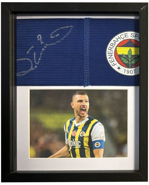 Edin Džeko - Matchworn + gesigneerde Fenerbahçe aanvoerdersband (blauw)