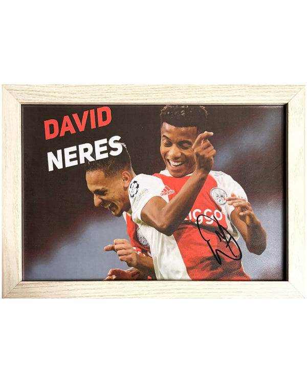 David Neres - Gesigneerde Ajax foto - 30x21