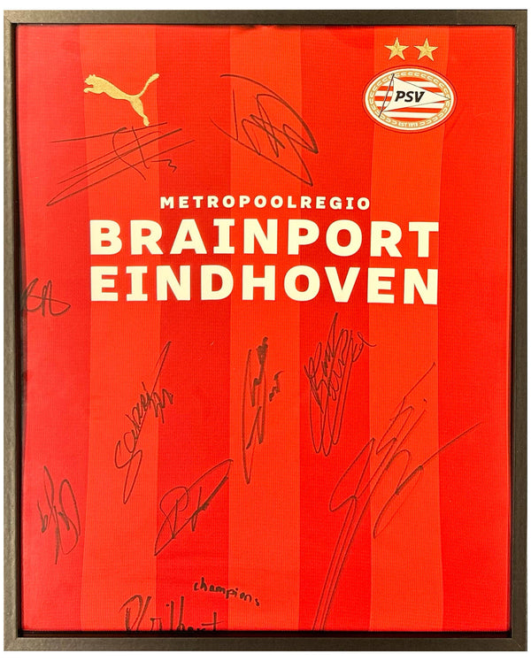 KAMPIOENSCHAP SPECIAL: Selectie - Gesigneerd PSV thuisshirt met kampioenstekst