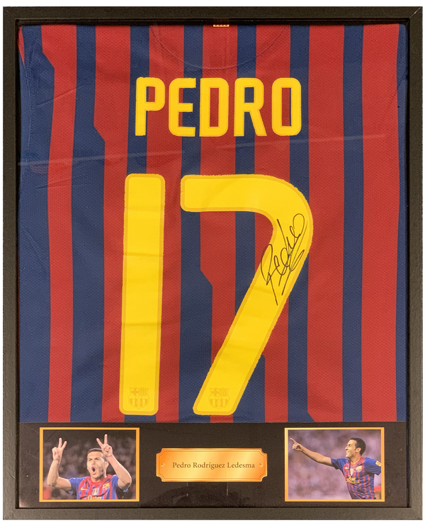 Pedro - Gesigneerd FC Barcelona thuisshirt