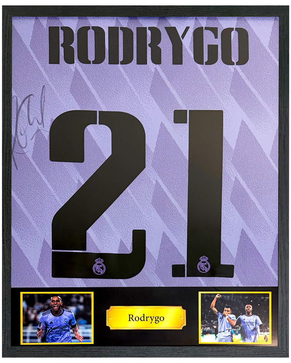 Rodrygo - Gesigneerd Real Madrid uitshirt 22/23