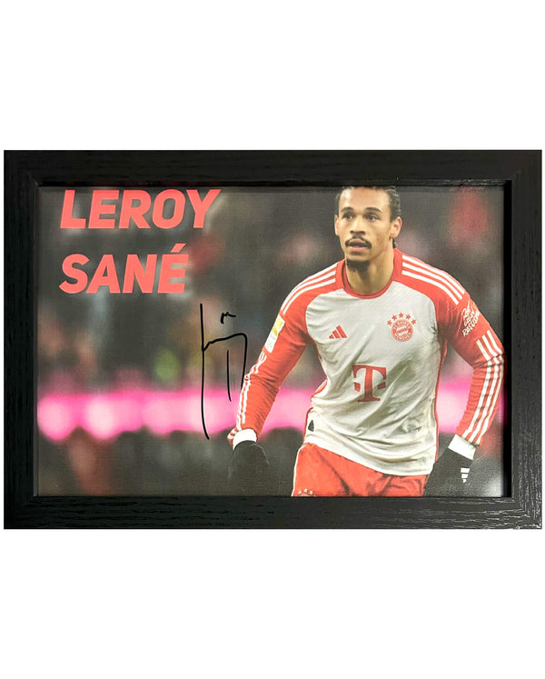 Leroy Sané - Gesigneerde Bayern München foto - 30x21