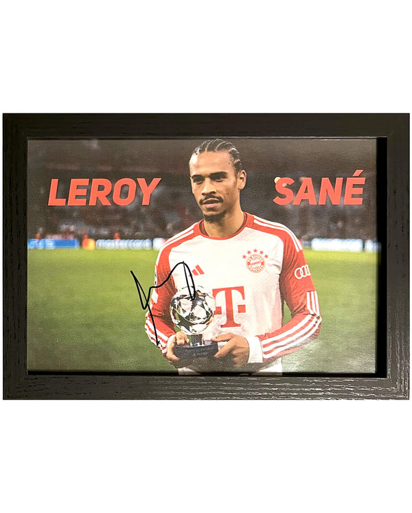 Leroy Sané - Gesigneerde Bayern München foto - 30x21