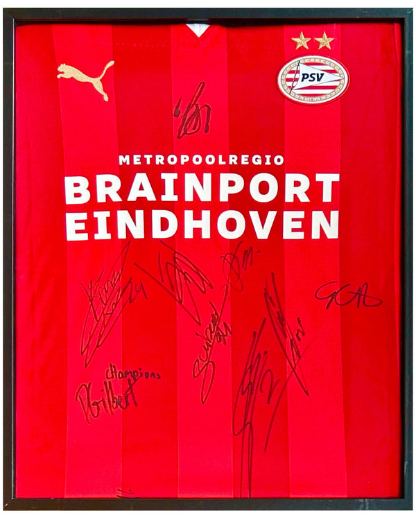 KAMPIOENSCHAP SPECIAL: Selectie - Gesigneerd PSV thuisshirt met kampioenstekst