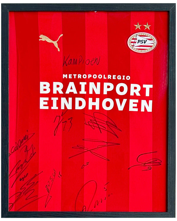 KAMPIOENSCHAP SPECIAL: Selectie - Gesigneerd PSV thuisshirt met kampioenstekst