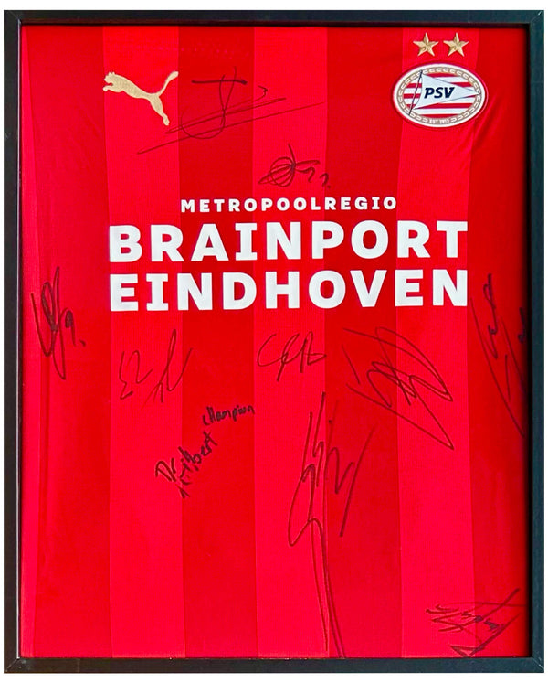 KAMPIOENSCHAP SPECIAL: Selectie - Gesigneerd PSV thuisshirt met kampioenstekst