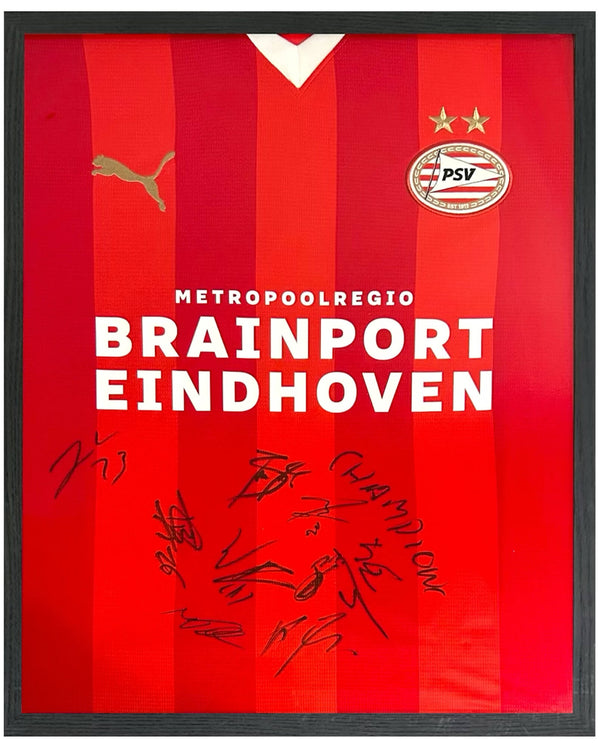 KAMPIOENSCHAP SPECIAL: Selectie - Gesigneerd PSV thuisshirt 23/24 met kampioenstekst