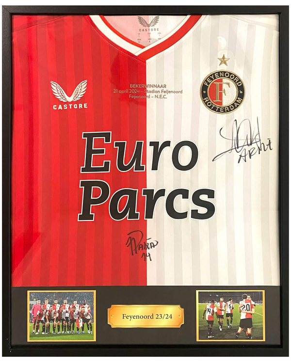 Arne Slot & Igor Paixão - Gesigneerd Feyenoord bekerwinnaarshirt