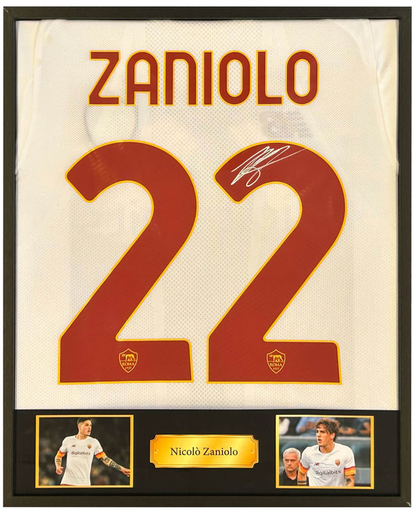 Nicolò Zaniolo - Signiertes AS Roma Auswärtstrikot 21/22